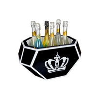 Nouveau Seau à Glace LED en Acrylique Rechargeable 2026 pour Bar, Boîte de Nuit, Logo Personnalisé, Couleurs Variées, pour Fêtes de Luxe, 5L