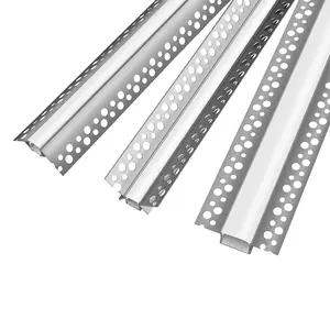 1m 2m 3m led alu skirting aluminium profile extrusion bend led strip aluminum light channel plaster in led profile