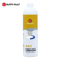 North Wolf AG3 Fast Cut 3 en 1 Polish Glaze pour l'élimination des défauts profonds, composé de correction de peinture automobile haute brillance pour plastique 500ml/1L