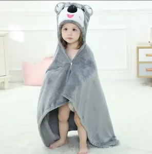 Vente en gros de peignoir à capuche pour bébé, <span class=keywords><strong>serviette</strong></span> de <span class=keywords><strong>bain</strong></span> douce et épaissie en velours corail absorbant l'eau - Product Image 2
