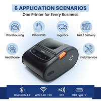 Impresora Portátil Mini, Impresora Térmica POS de 80 mm, Impresora de Etiquetas Portátil, Máquina de Impresión de Recibos para Pequeñas Empresas