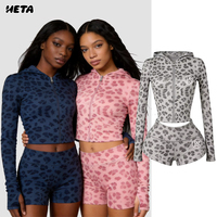 Ensemble 2 pièces d'été pour femme : sweat à capuche court zippé respirant et short – Vente en gros, tenue décontractée premium, douce, durable, avec logo personnalisé