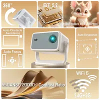 Velec Android 13 4K natif 1080P 650ANSI mise au point automatique WiFi6 BT5.2 projecteur de cinéma portable pour la maison et l'extérieur