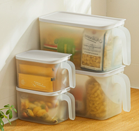Boîte de rangement pour réfrigérateur ANYA moderne en PP avec logo personnalisé, couvercle hermétique, poignée pour la conservation des légumes et des fruits