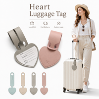 Étiquette de bagage en PVC en forme de cœur, inscriptible, 6g, 80x240mm, 6 couleurs, gaufrée, vierge, logo personnalisé, OEM