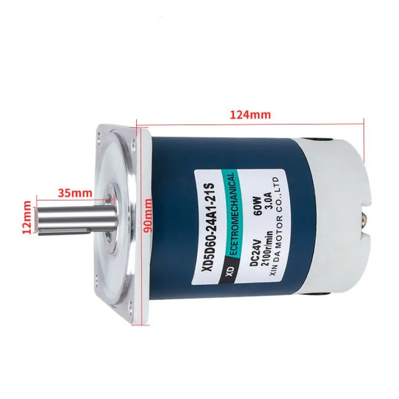 60W DC motor Mini 1800 RPM High speed motor Positive and negative rotation