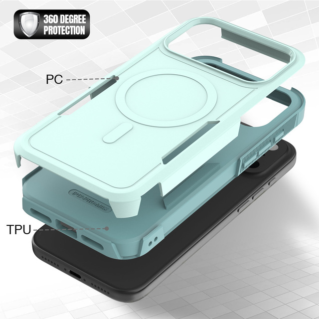 For for 16 Pro Magnetic Animal Design Anti-Drop Hard Case Four Corners Thick Injection Molding Cross-Border Application