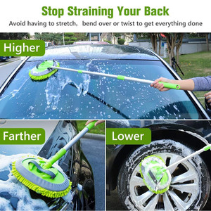 <strong>Extendable</strong> Long Handle Car <strong>Duster</strong> Brush Microfiber Chenille Car Wash Kit Cleaning Mop - Product Image 6