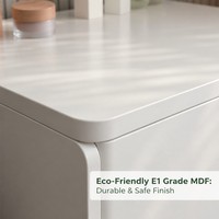 Coiffeuse moderne de style européen en bois blanc, sur mesure, écologique, avec miroir LED, pour chambre à coucher, hôtel, style princesse