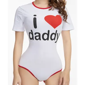 ชุดนอนวันซี่ Abdl Onesie สำหรับผู้ใหญ่,เสื้อลาย I Love Daddy แบบกำหนดเองดีไซน์ยอดนิยมปี2021