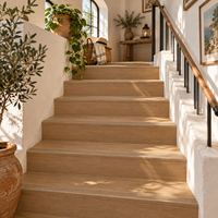 Carreaux d'escalier anti-dérapants pour intérieur, aspect bois brun, 300x1200mm, bande longue, pour escalier, villa, maison