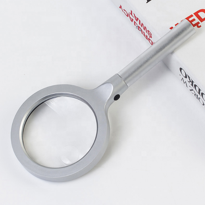Ручной 12LED Чтение лупы по краю и 10-кратным увеличением с противоударным покрытием из ткани