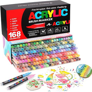 Bút dạ quang acrylic bán chạy trực tiếp từ nhà máy, vẽ tranh nghệ thuật, màu sắc tự làm sáng tạo, 60/84/120/168 màu - Product Image 1