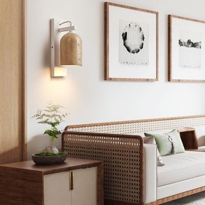 Lámpara de Pared de Estilo Japonés Wabi-Sabi de Color Crema para Dormitorio y Sala de Estar, para Hoteles, Restaurantes, Hostales y Tiendas de Ropa - Product Image 1