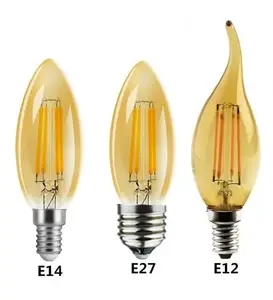 Vintage-Kandelabra C35 C35T E14 E27 4 W 5 W 110 V warme weiße dimmbare Kerzenleuchten LED-Glaslampe