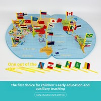 Puzzle en bois magnétique 3D pour enfants éducation précoce Montessori cognitive pour la maternelle inspirée de la géographie