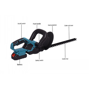 Herramienta de jardín inalámbrica de 21V con batería de litio, podadora de árboles, venta al por mayor, cortadora de setos eléctrica de doble hoja - Product Image 2