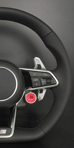 Levier de vitesses en cuir perforé et rouge pour volant sport <span class=keywords><strong>Audi</strong></span> A3 A4 A5 A6 A7 A8 Q3 <span class=keywords><strong>Q5</strong></span> Q7 R8 <span class=keywords><strong>S</strong></span>/RS <span class=keywords><strong>Line</strong></span> - Product Image 6