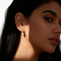 Boucles d'oreilles créoles en argent sterling S925 plaqué or 18 carats avec zircone cubique, style goutte d'eau, pour femme, bijoux de luxe légers