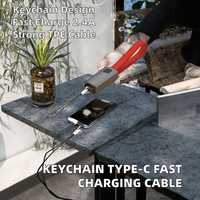 Cordon porte-clés avec câble de charge micro USB à gaine TPE pour S9 S10 Plus, Mi 8 9 – Câble USB court à charge rapide