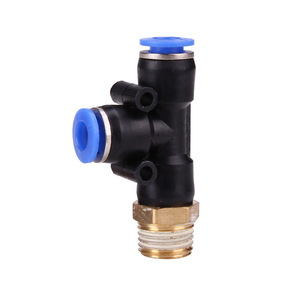 Acoplamientos Neumáticos de Conexión Rápida PB8-01 con Rosca Externa Tipo T, Conector en T Lateral PD8-02, Conector en Y PX10-02, Accesorios en Estado Nuevo - Product Image 1