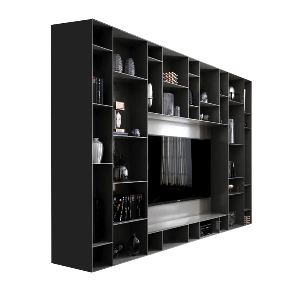 Coin de bureau italien de Style français décoratif High Tech bijouterie bateau en forme d'acier noir métal Etagere bibliothèque bibliothèques