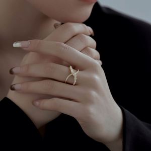 Dylam Trending Minimalist Design Rhodium 18K Gold Plated Diamond 5A Zirconia <b>Cross</b> Infinity Eternity Wedding Band <b>Rings</b> - Product Image 5