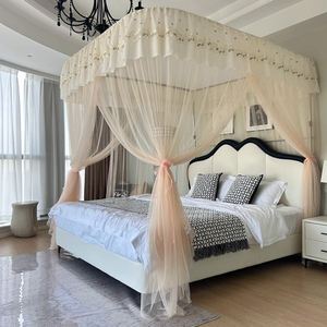 <b>Princess</b> Lace Mosquito Net Full Size 4 Corners Canopy <b>Bedding</b> for Bedroom Dormitory Protection - Product Image 6