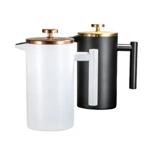 Stainless Steel SS304 Double-wall Insulation Painting Surface French Press Coffeemaker Moka Pot Cafetiere Coffee Maker