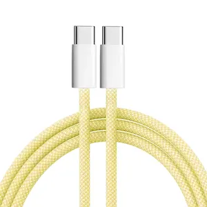 Factory Customized USB Type C To Type C PD 60w Nylon Braid 20v 3a Type C Charging Cables For Iphone Charge Usb Cable
