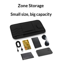 Organisateur de pare-soleil de voiture en cuir PU, portable, multifonction, porte-lunettes de soleil, porte-billets et clip pour CD