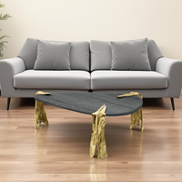 Table basse en laiton de forme spéciale, design italien de luxe, créative, écologique, durable, design moderne pour maison de luxe