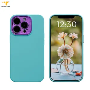 Purple Custom Painted TPU Clear Camera Protective Professional Mobile Phone Case for iPhone 13 14 15