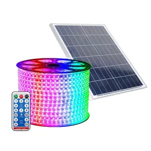 HESHI एल्यूमीनियम प्रोफ़ाइल सिलिकॉन कवर 24V स्मार्ट सौर के लिए 2835 एलईडी पट्टी प्रकाश आउटडोर निविड़ अंधकार एलईडी पट्टी रस्सी प्रकाश