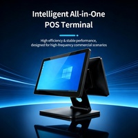Terminal POS Todo en Uno Plegable con Android 14, Carcasa Metálica, Diseño Ultrafino, Pantalla Dual, WIFI, NFC para Comercios Minoristas