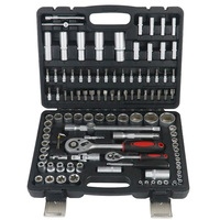 Ensemble de clés à douilles de qualité supérieure de 108 pièces, jeu d'outils à cliquet de 1/4 ", 3/8 ", 1/2 " avec étui de transport, pour la réparation automobile