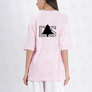 Camisetas de Mujer al por Mayor, 100% Algodón, Manga Corta, Hombros Caídos, Cuello Redondo, Logotipo Personalizado Impreso en Serigrafía, Tejido Sólido, Corte Holgado - Product Image 4