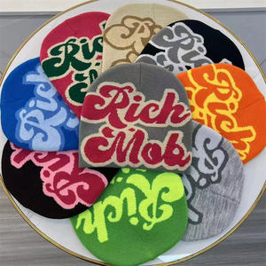 IDOIT en stock, gorros de punto de invierno Unisex, gorros multicolores "Rich <span class=keywords><strong>Mob</strong></span>", gorro de lana Y2K y sombrero de cubo - Product Image 2