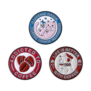 Pin de Solapa de Metal al por Mayor con Diseño de Café para Amantes del Café, en Existencia - Product Image 1