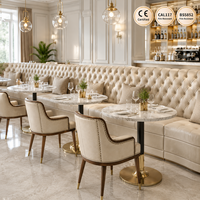 Ensemble de mobilier de restaurant Chesterfield moderne de luxe, banquette en cuir sur mesure pour projets de café, hôtel, bar, vente en gros