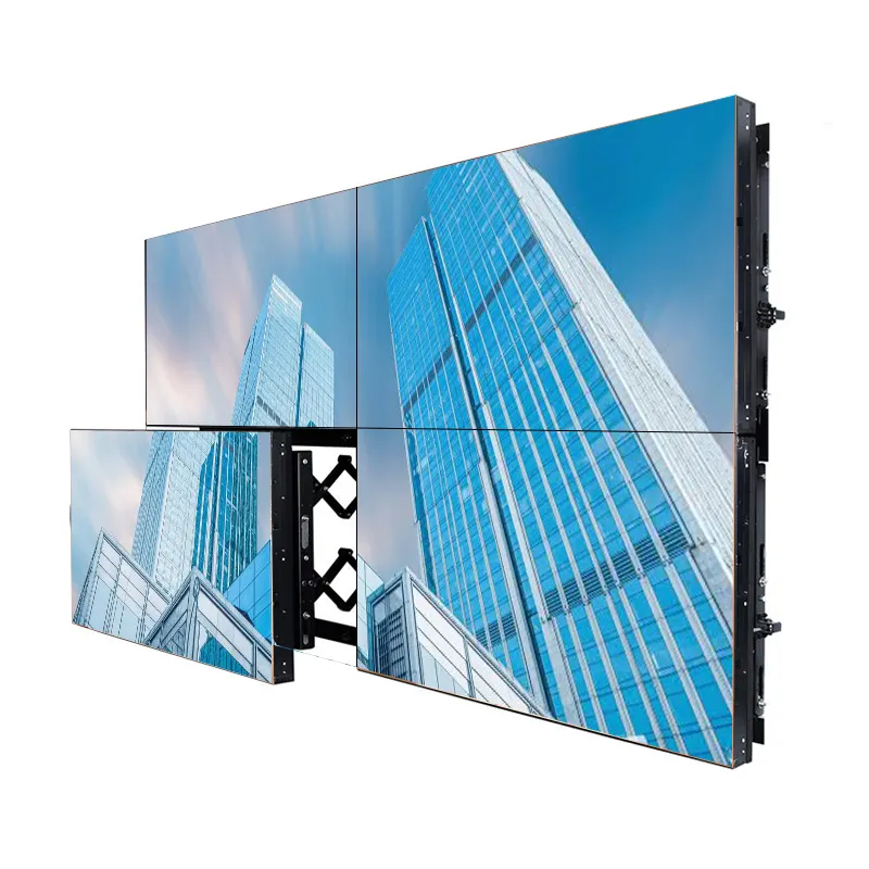 Kapalı 46 49 55 inç LCD Panel 1.7mm 3.5mm dar çerçeve duvar montaj standı reklam ekranı ekleme ekran LCD Video duvar