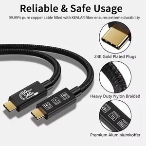 Venta al por mayor USB4 80Gbps 16K USB 5 Cable cargador de transferencia de datos USB C cargador rápido para computadora escáner de código de barras 240W tipo C - Product Image 2