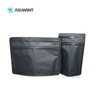 Sacs zip-lock en mylar pour dispensaire personnalisé taille L Sacs zip-lock en aluminium noir mat à double fermeture éclair Sacs Doypack 3.5 mylar à l'épreuve des enfants