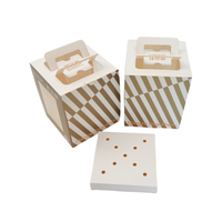 Boîte à gâteau pliable avec fenêtre, boîte en papier de qualité alimentaire avec logo personnalisé en relief, emballage OEM pour boulangerie, pour gâteaux, desserts, pâtisseries, biscuits, cadeaux