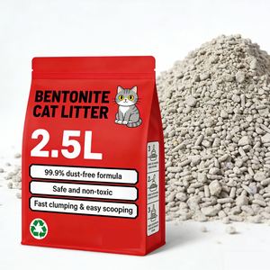 Benjie OEM Litière pour chat naturelle à base de sodium, sphérique, biodégradable, anti-odeur, forte absorption, sans poussière, agglomérante, Bentonite Premium 5KG, 99% - Product Image 1