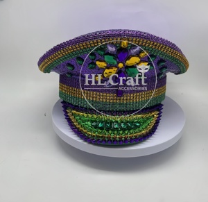 Xu Hướng Màu Tím Màu Xanh Lá Cây Vàng Theo Chủ Đề Đảng Đội Trưởng Hat Mardi Gras <span class=keywords><strong>Sequin</strong></span> Spiked Hat Cho New Orleans Đốt Người Đàn Ông Lễ Hội Món Quà Sự Kiện - Product Image 2