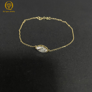 กำไลข้อมือทองคำ 18K ทรงมาร์คีส์ หรูหราแบบเรียบง่าย ประดับเพชรเลี้ยงในห้องปฏิบัติการ พร้อมใบรับรอง IGI สี D ความใส VVS ขนาดสั่งทำพิเศษสำหรับเป็นของขวัญ - Product Image 1