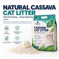 Litière pour chat en cassave de qualité supérieure, à base de plantes naturelles, agglomération rapide, faible poussière, contrôle des odeurs