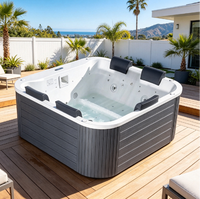 Jacuzzi carré de la marque DEWO, spa d'hydrothérapie écologique avec ozone pour applications en cour et dans les maisons conteneurs