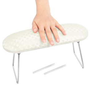 Portable Nail Arm Rest Cushion Soft Leather <b>Foldable</b> Plaid Waterproof Manicure Hand Pillow Salon Pink White Tool Wholesale - Product Image 4